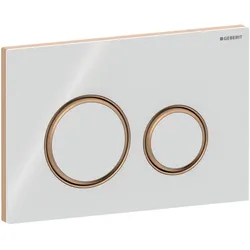 Geberit Sigma50 Betätigungsplatte für 2-Mengen-Spülung, Metallfarbe rotgold, rund, 115.650.SI.1, Farbe: rotgold / weiß