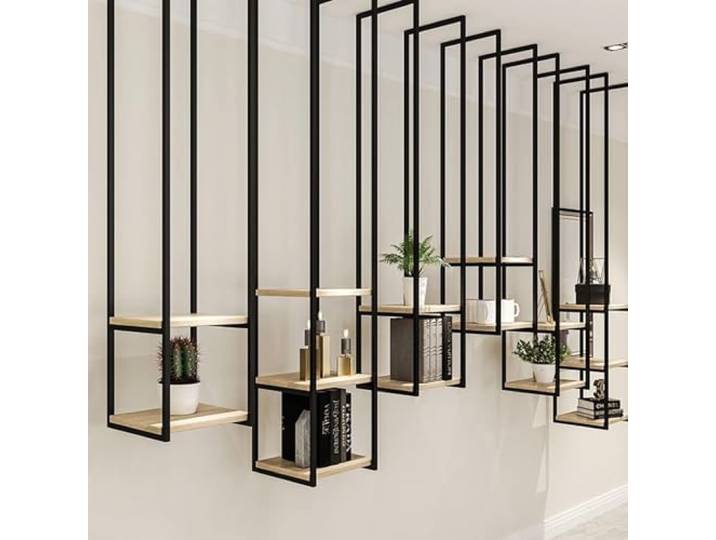 Deckenregal Hängeregal, Schwebendes Regal Wandmontage, Pflanzenbuchregale, an der Decke hängendes Küchenbarregal, dekorative Präsentationsregale moderner Blumenständer Weinglas-Lagerregal Metallrahmen