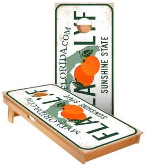 Skip's Garage Florida License Plate Cornhole Boards