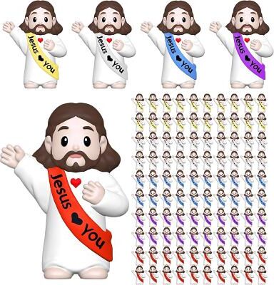 LightInthebox 50/100pcs Little Jesus Figures,Mini Jesus Figurines Easter Gift Tiny Statues for Easter Egg Stuffers,Religious Gifts,Parties,Baptism Gifts,Multicolor Miniature Decorations,Hide and Seek Figurines