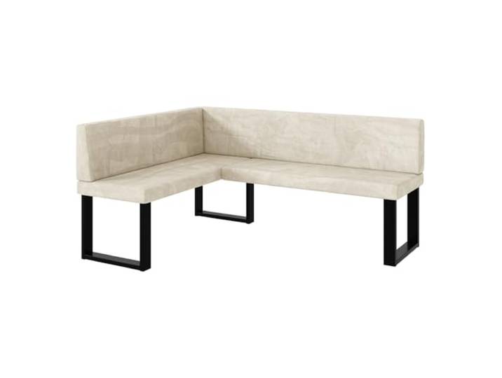MEBLINI Eckbank für Esszimmer - Küchenbank - Essecke - Sitzecke Küche - Toni - U-Beine 128x168x87cm Links - Creme Samt