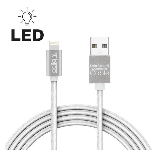 Delight kábel - Iphone Lightning töltőkábel, 1m, fehér (1 m) (TBKDELIGHT55442IWH)