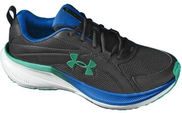 Under Armour Charged Assert 11 (Men's) Athletic in Black/Team Royal/Geode Green, Size 8.5 M, Leather/Rubber/Synthetic