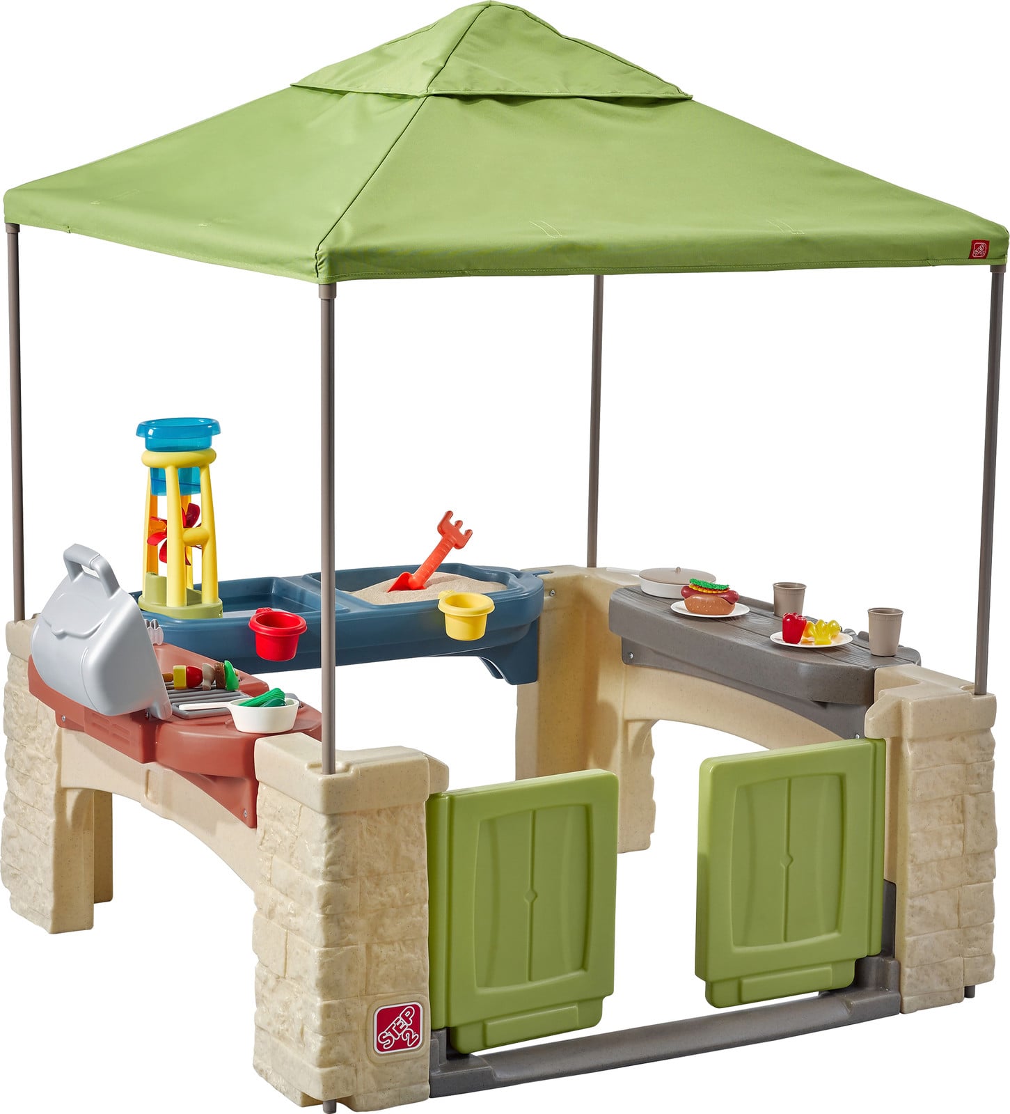 Step2 All Around Playtime Patio Speelhuis met keuken, accessoires en zand- en waterspeelmogelijkheden