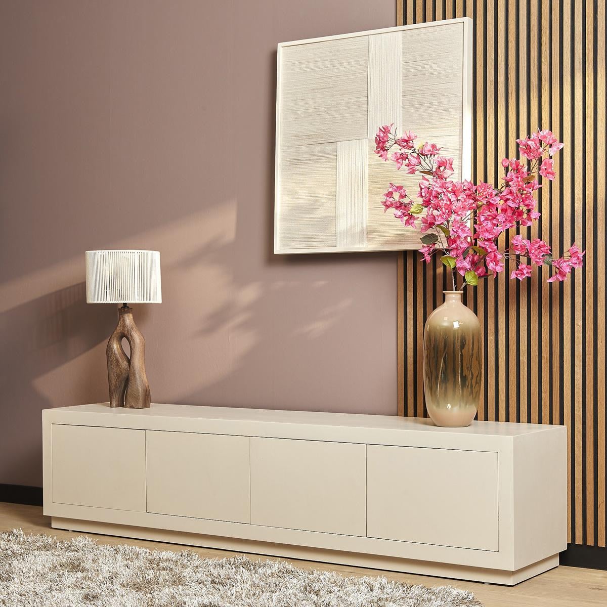 StarFurn Tv-meubel Brussel Zand Scandinavisch Design Breedte: 200 cm
