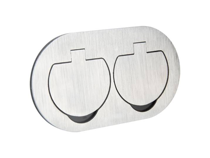 Double prise de sol étanche Initiale 16A 2P+T IP55 - Métal brossé - Protec