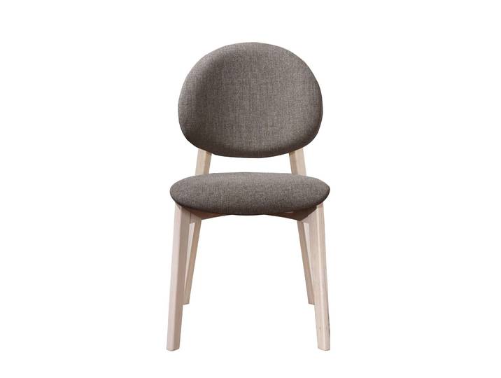 Chaise repas tissu marron clair pied chêne