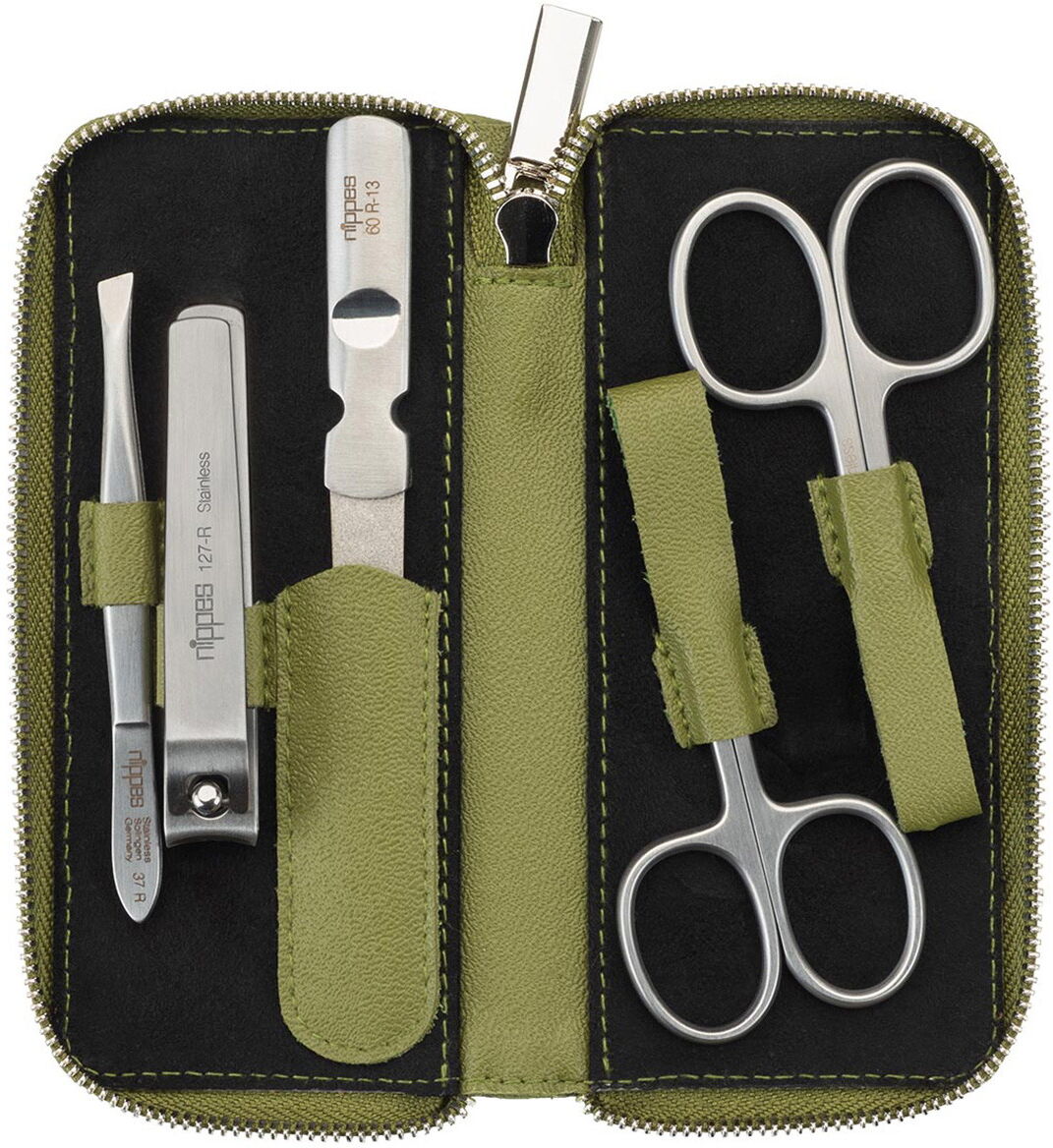 Nippes Maniküre Set Verde Eukalyptus Leder 5-teilig