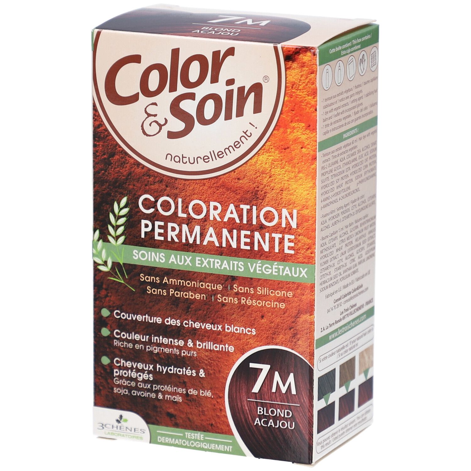 Color & Soin Coloration - permanente aux extraits végétaux. blond acajou n° 7M 135 ml Creme