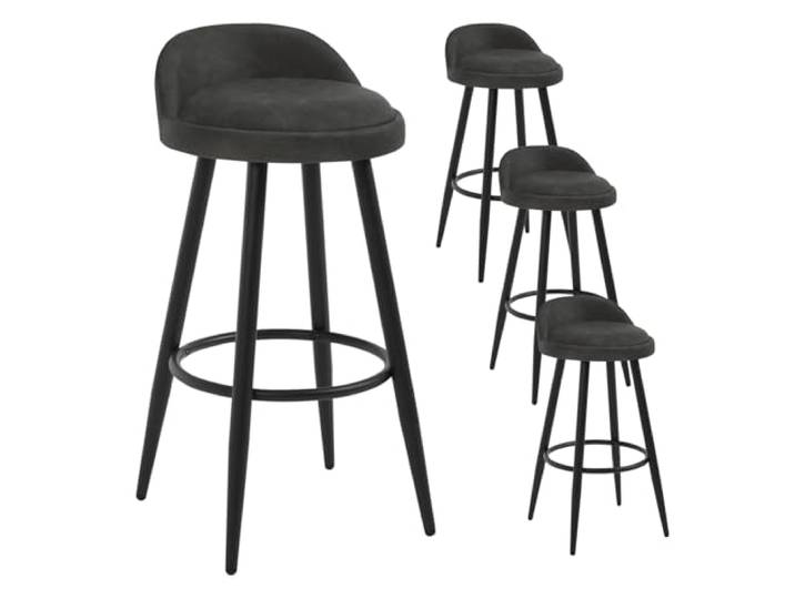 WOLTU Barhocker 4er Set, Hocker mit Rückenlehne, Kunstleder Barstuhl, hoher stuhl mit Fußstütze, Küchenhocker für Bar Küche, Theken Bistros, aus Metall