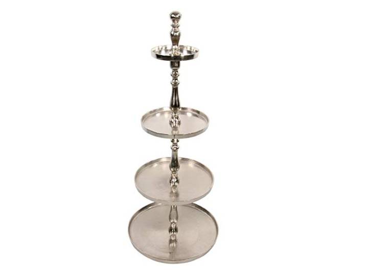 Lesli Living Etagere Brush 125cm Aluminium gebürstet Silber 4Etagen Servierständer Etagerie
