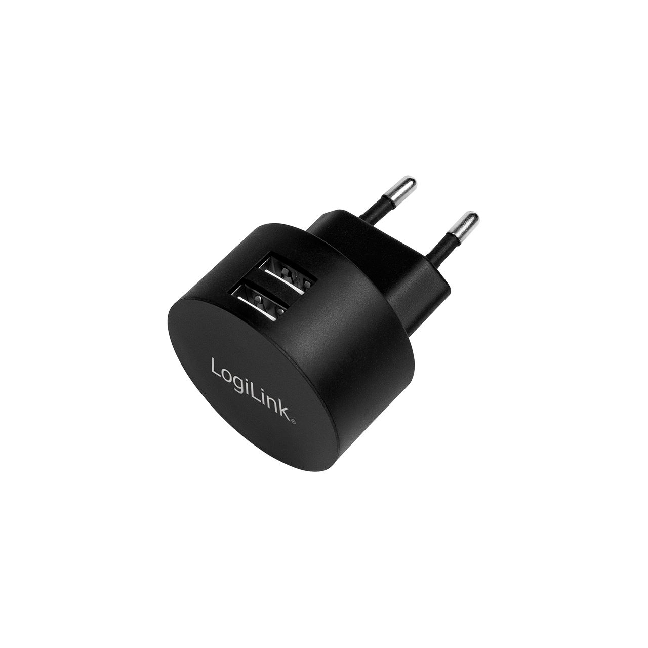 LogiLink USB Wall Charger 2port,Fast Charging 10.5W, schwarz