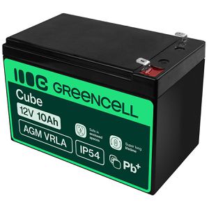 Green-Cell AGM-Batterie VRLA, 12 V, 10 Ah, Faston 6,3 mm Anschluss