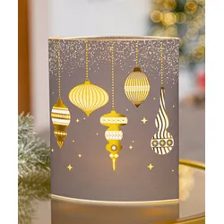 Dekoleuchte Noel LED Papier grau