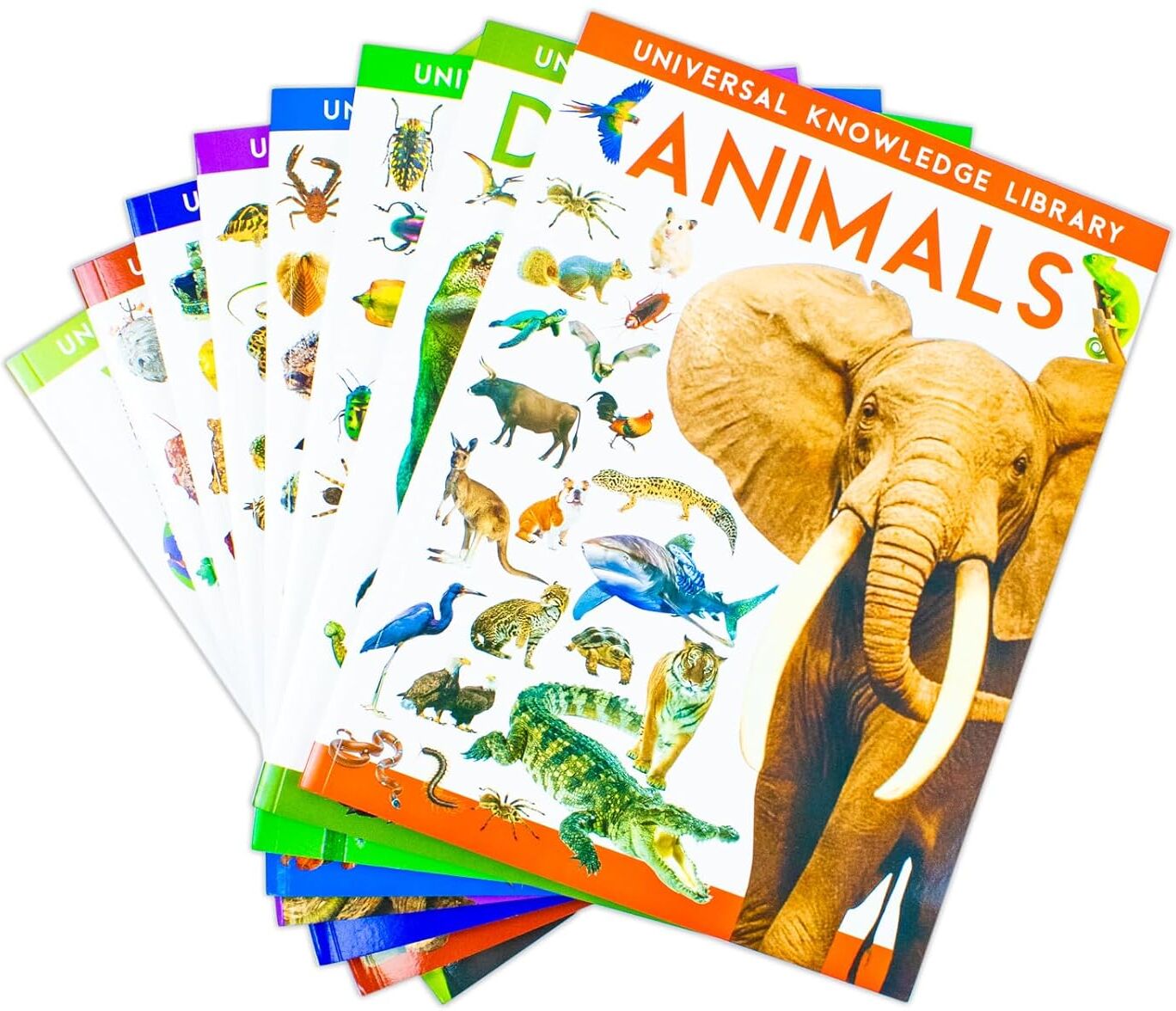 Fox Eye Publishing Universal Knowledge Library Animals & Nature 8 Book Collection Set – Dinosaurs, Oceans, Volcanoes & Educational Science Learning Books
