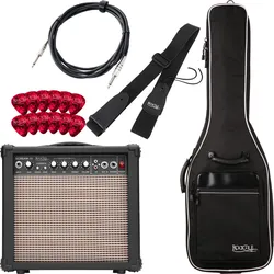 Rocktile E-Gitarren Add On Komplettset Light inkl. Amp, Tasche, Gurt, Kabel und Picks