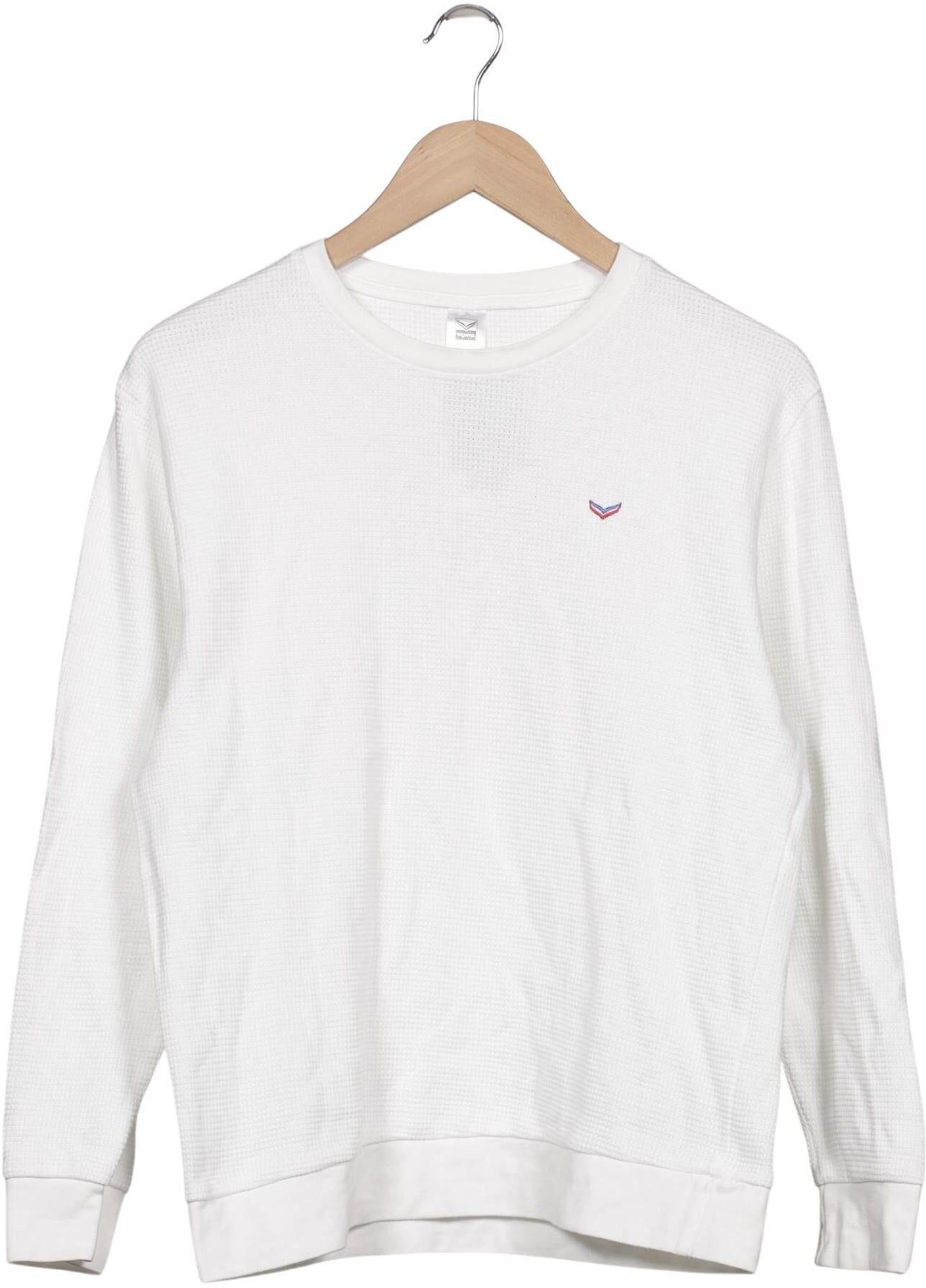 Trigema Herren Pullover, Weiß, Gr. M, Baumwolle - Second Hand