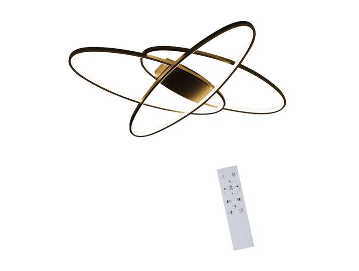 Nettlife Led-Deckenleuchte Brigitte 85/62/7 cm, Schwarz, Metall, Oval, LED integrated, 85x7x62 cm, Lampen & Leuchten, LED Beleuchtung, LED-Deckenleuchten