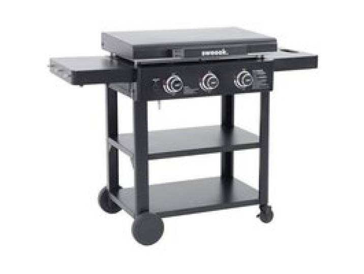 sweeek - Plancha gaz 3 brûleurs acier inoxydable 12kW avec chariot RAOUL