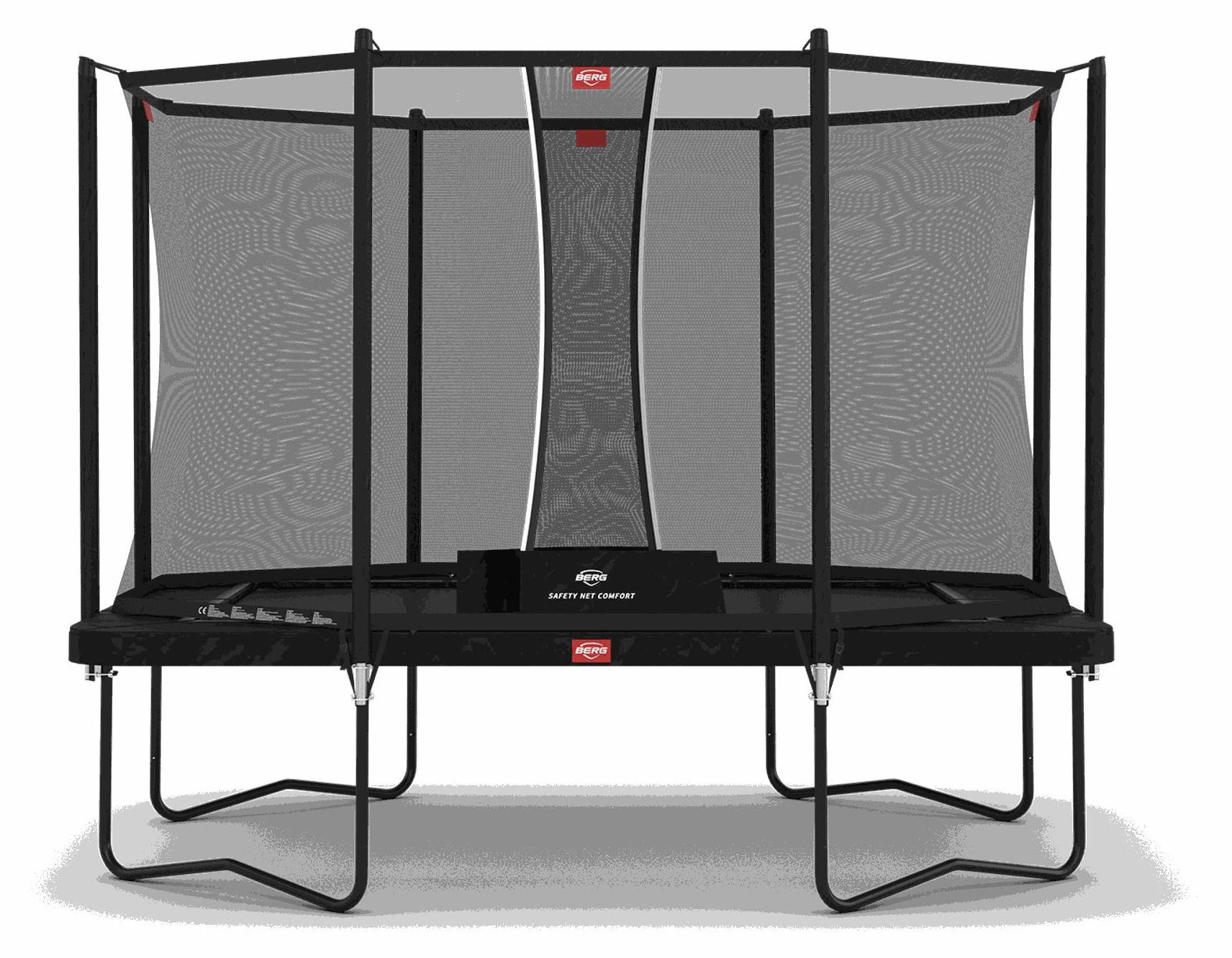 BERG Trampolin Ultim Favorit Regular 330 + Sicherheitsnetz Comfort Schwarz