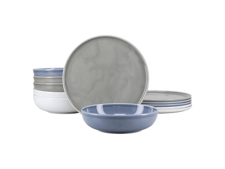 Tafelservice 12-teilig. Porzellan, multicolor