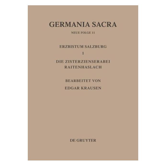 De Gruyter Germania Sacra,NF.11 (Deutsch, Hardcover, Edgar Krausen) (61509321)