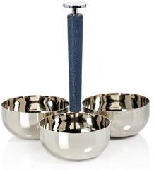 Zodax Lucena Nickel & Leather Condiment Set
