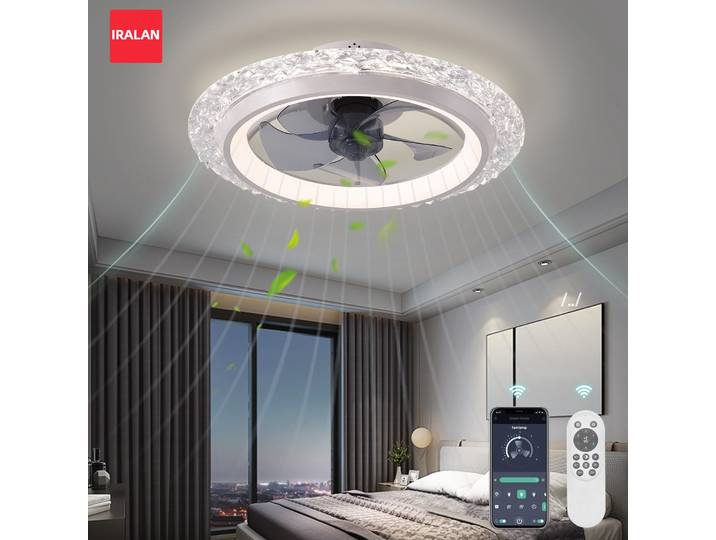 Ventilateur de plafond 6 vitesses avec éclairage LED, décoration nordique pour la maison, ventilateur électrique intelligent, éclairage LED, ventilateur de plafond pour chambre à coucher avec lumière