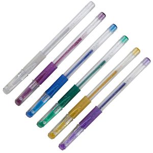 Idena Gelschreiber Gel-Pen Glitter, 512080, Strichbreite 1mm, farbig sortiert, 6 Stück