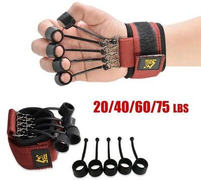 Inspired Finds FlexPro Finger Strengthener And Hand Rehabilitation Exerciser With Adjustable 20 To 75 Lb Resistance 60 Lbs Accessories