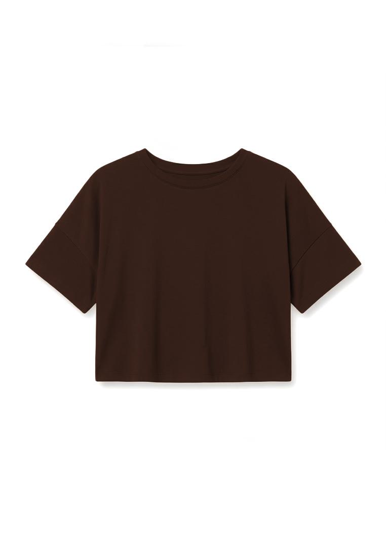 Viscose T-Shirt DUNKELBRAUN