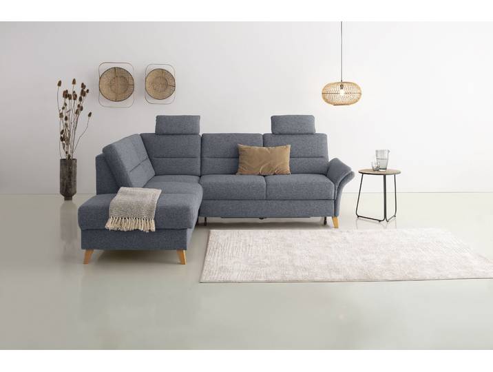 Ecksofa, Polyester, Anthrazit 238×213 cm, Federkern, Ottomane Links, Modern, Home-affaire