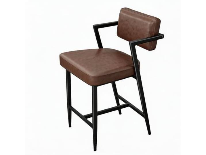 GarveeHome Barhocker 6er-Set 27 Zoll Metallgestell Gepolstert Rustikal Rückenlehne, Fußstütze, dicke Polsterung, stabile Konstruktion, Thekenbereich