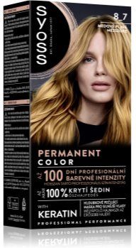 Syoss Permanent Color cor para cabelo permanente tom 8_7 Honey Blond 1 un.. Permanent Color