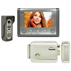 PNI, Klingel + Türsprechanlage, SilverCloud House 715 Video-Gegensprechanlage-Paket mit 7-Zoll-LCD-Bildschirm und elektromagnetische (Kabelgebunden)