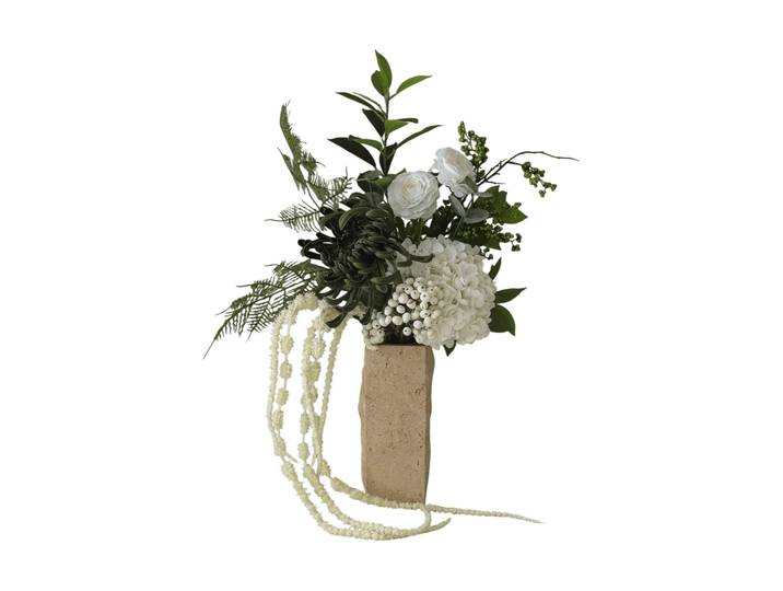 Botané Green veil Kunstblumenstrauß Ranunkel, Hortensie, Amarant, 85 cm