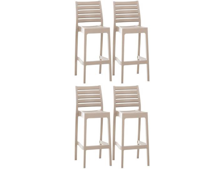 furnicato Barhocker 4er Set Ares 105 x 45 x 51 cm schlamm Polypropylen (4 St)