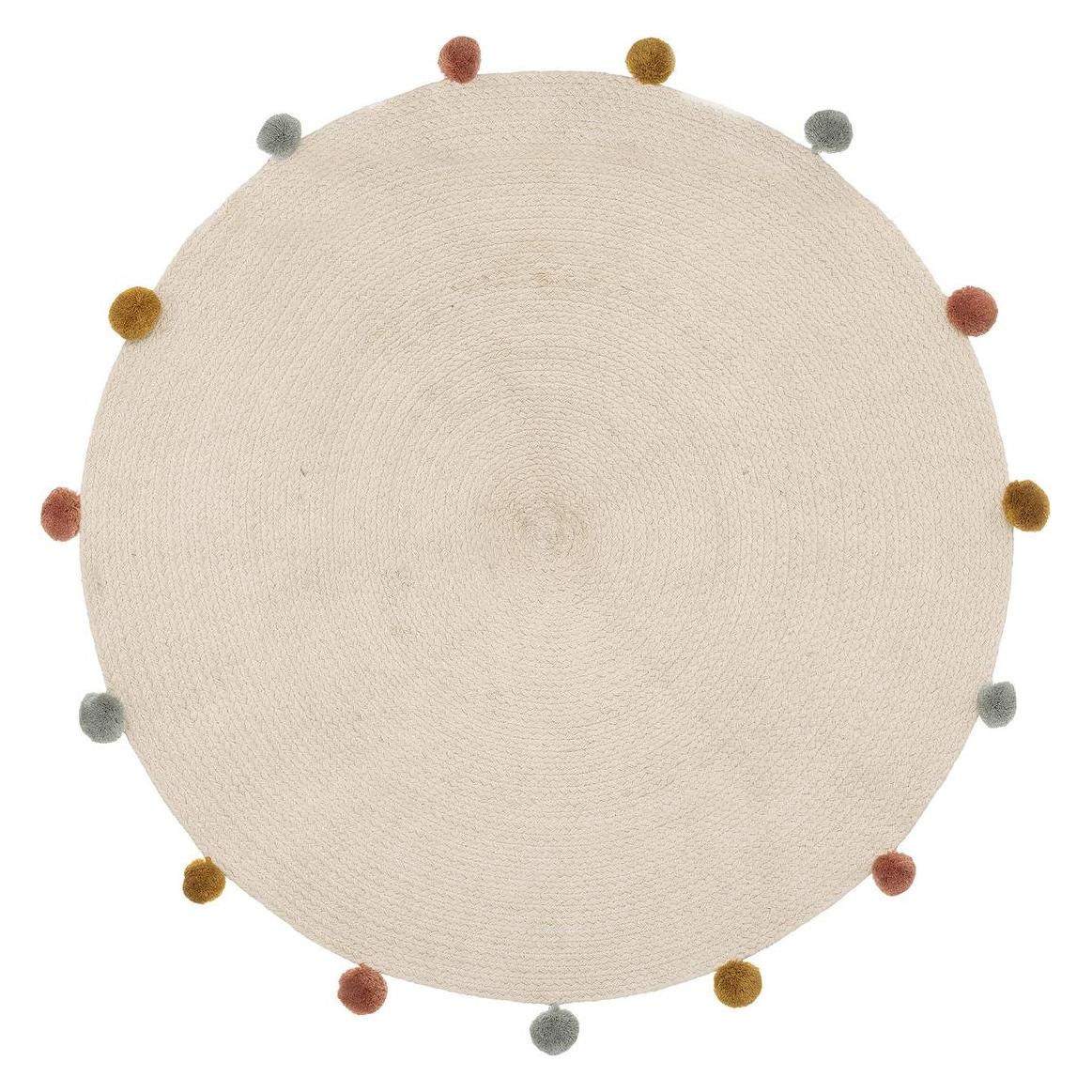 Atmosphera Harlekin-Teppichbommeln d90, beige (90 cm) (188268)
