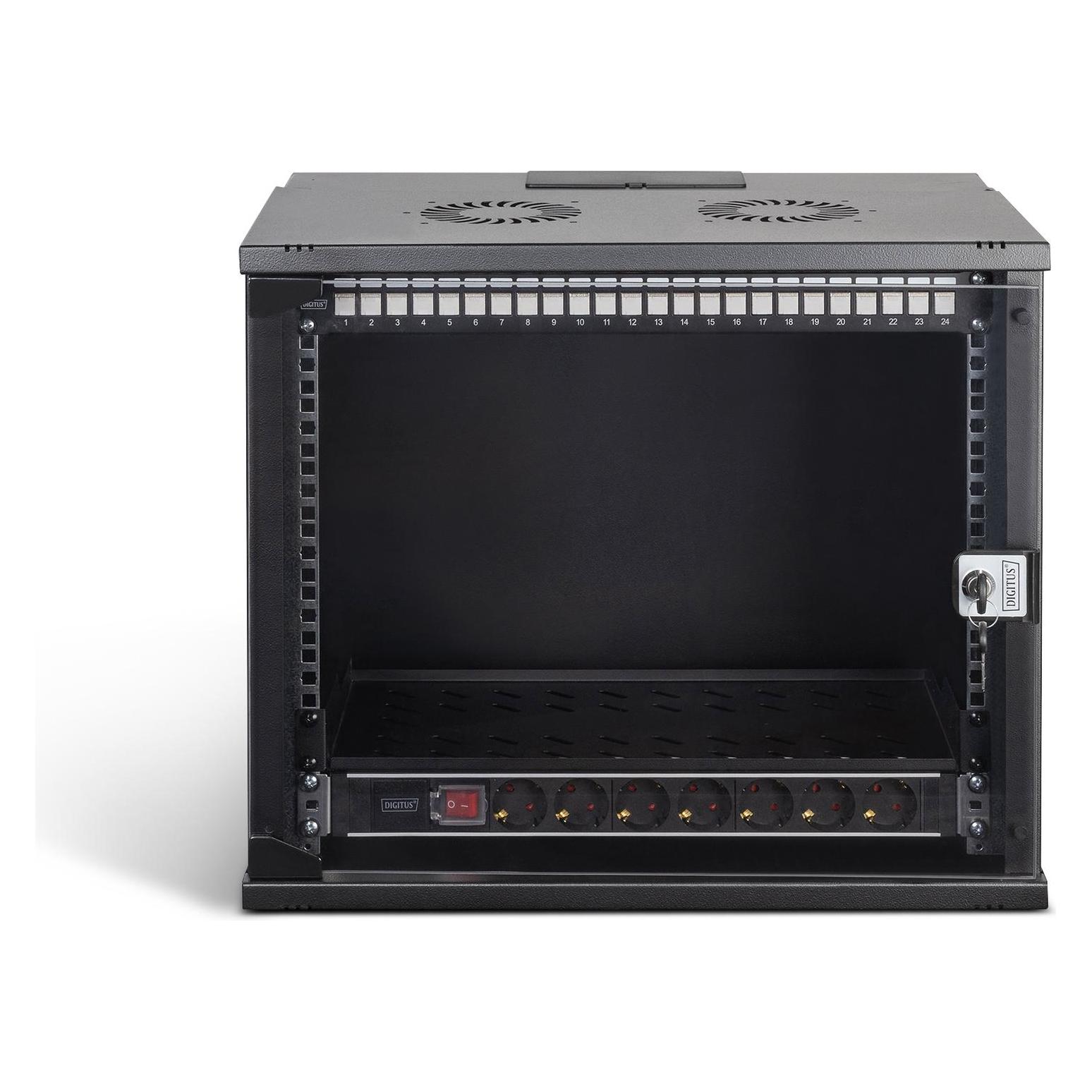 Digitus 19" Netzwerk-Set, 9HE Wandgehäuse und Zubehör, sw SOHO PRO Version (9 HE, 19 Zoll Rack) (DN-49205-SET)