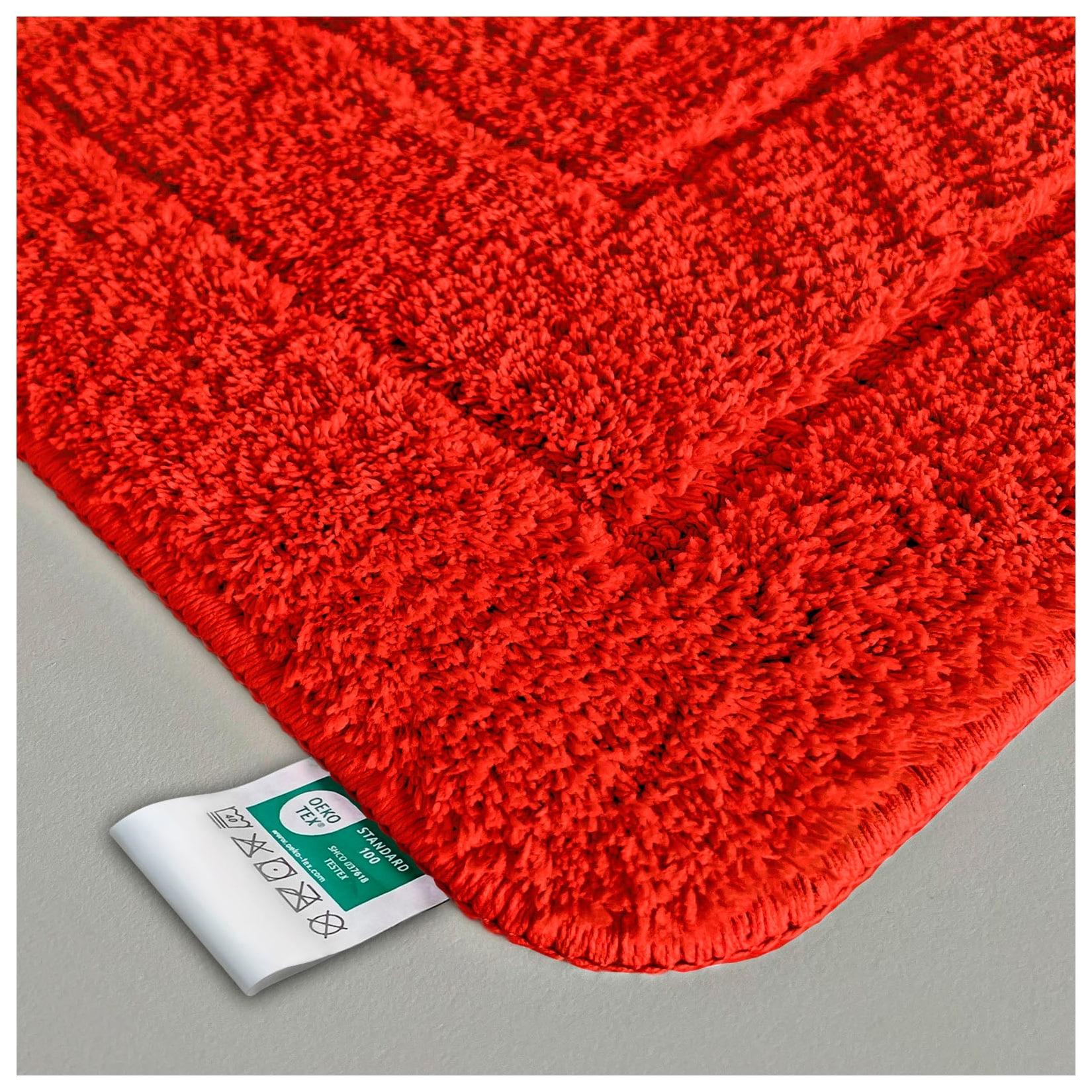 Karat homeliving Badematte Atlantis Reckteckig Rutschhemmende Rückseite Rot