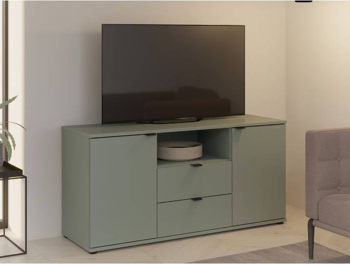 GINNY TV-Unterschrank, Material Spanplatte, Salbei
