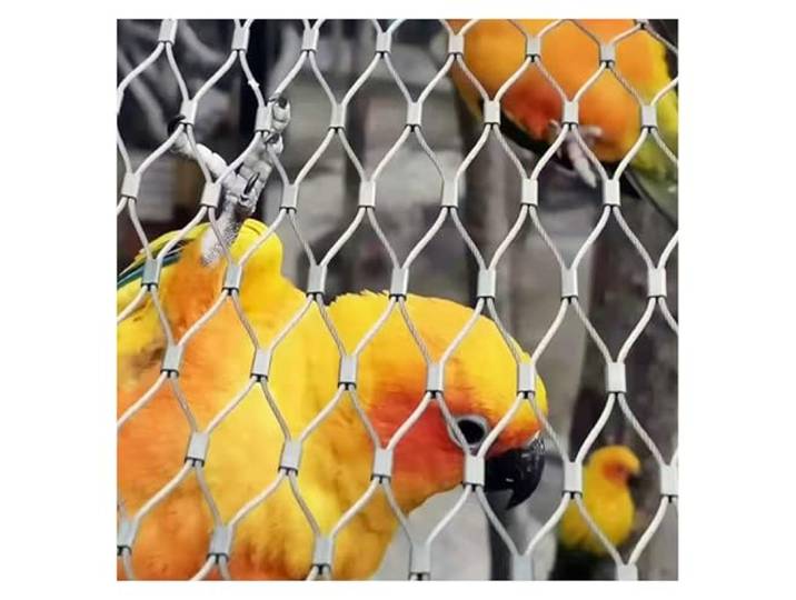 ZLRBN Papageien-Voliere Geländer und Edelstahl Netz, Vogel Seilnetz Aus Edelstahl 304 Wiederverwendbar Edelstahlnetz Absturzsicherung für Zaun, Garten, BAU und Tierschutzgitter(6.6x10ft(2.0 x3.0 m))