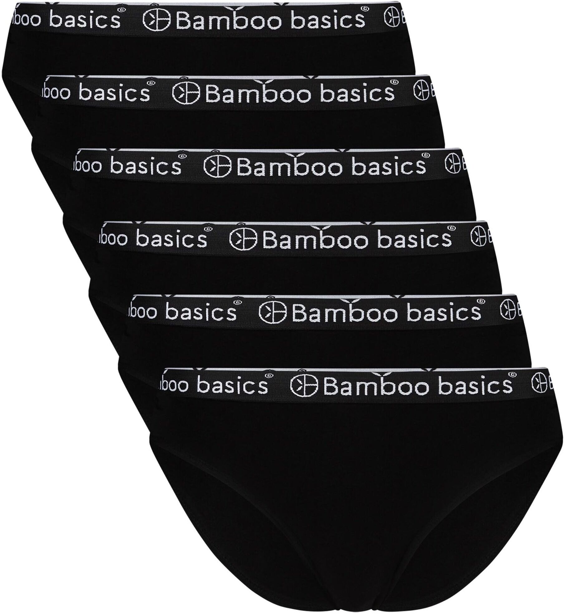 Slip BAMBOO BASICS "Slip YARA 6er Pack", Damen, Gr. M, schwarz, Obermaterial: 68% Viskose CV. 28% Baumwolle CO. 4% Elasthan EL., Unterhosen Slip