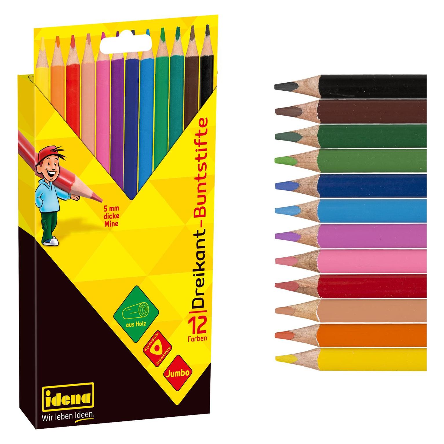 Idena Buntstifte Jumbo dreikant 12er FSC100% (12x) (30328119)