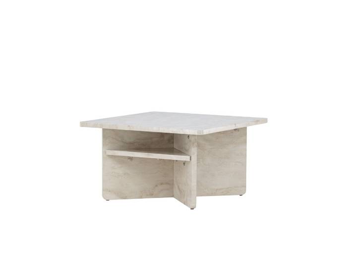 Couchtisch VENTURE HOME Ålesund, Couchtisch 75 × 75 × 42 cm in beiger Marmoroptik, edel , beige (beige, beige), B:75cm H:42cm T:75cm, Tische, Couchtisch, Sofatisch, MDF, quadratisch, marmoroptik, kompakt, edel