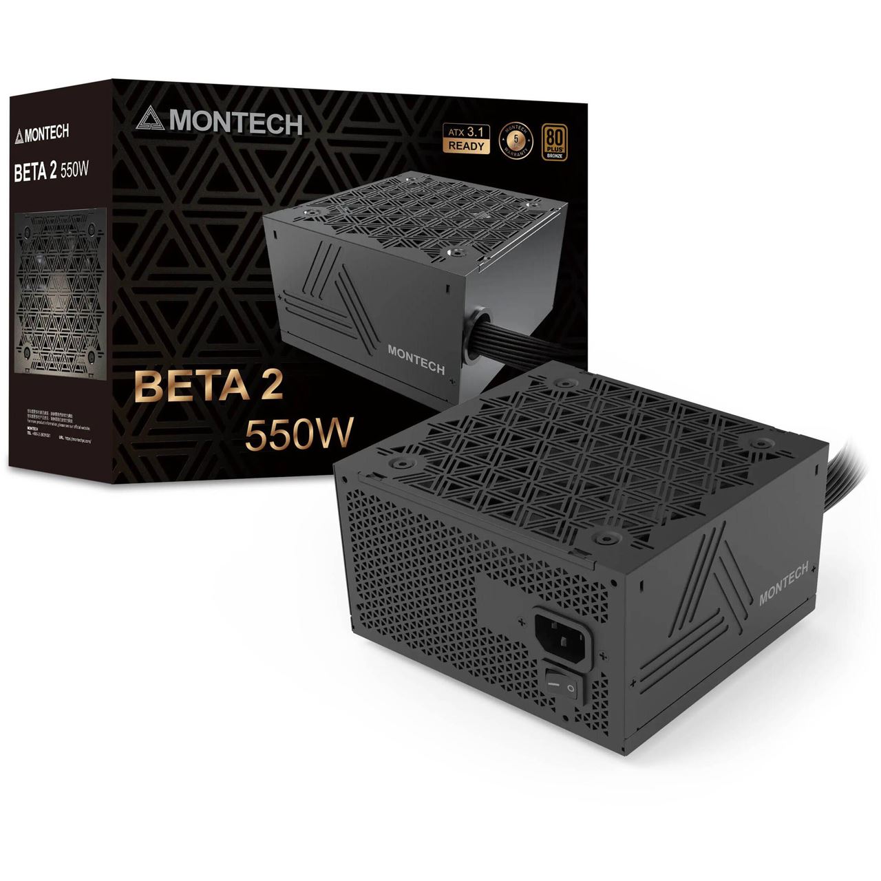 550 Watt Montech BETA 2 80 PLUS Bronze Netzteil, ATX 3.1 - schwarz