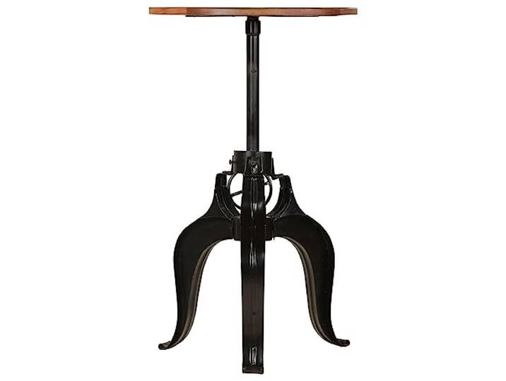 KGHERMDF Bartisch Altholz Massiv 60x(76-110) cm Höhenverstellbar, Stahlgestell, Industrielles Design, Einfacher Aufbau, Küche Esszimmer