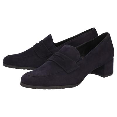 Pumps SIOUX "Fendrina-708", Damen, Gr. 37 (UK 4), blau (dunkelblau), Obermaterial: 100% Lammveloursleder LAVL. 100% Gummi rubber., Schuhe Pumps
