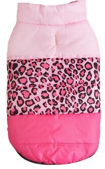 Uplift Essentials Winter Pet Coat For Dogs Warm Fleece Dog Jacket m leopard Pink