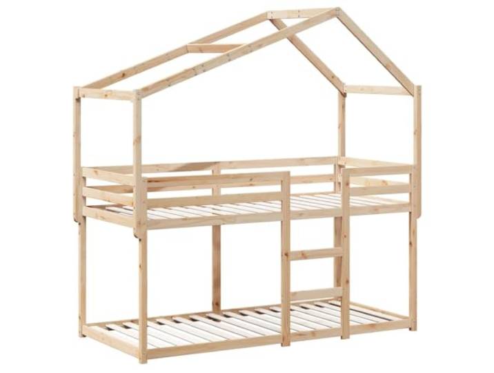 KTHLBRH Etagenbett massiv Kiefer 90 x 200 cm Mit Seitentür, sicheres Design, Latten im Lieferumfang enthalten, geeignet für begrenzte Räume